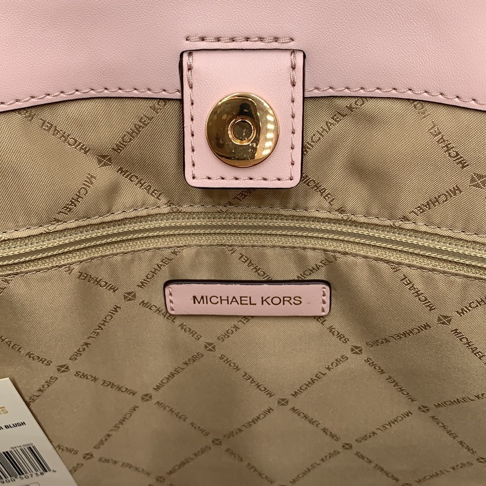 MICHAEL KORS SIENNA Large Tote Shoulder BAG In POWDER BLUSH Leather Canv… - Picture 14 of 16